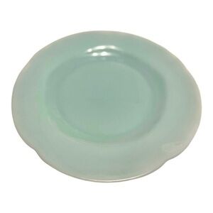 Vintage MCM Pastel robin egg blue milk glass plate scalloped edges 10 3/8”